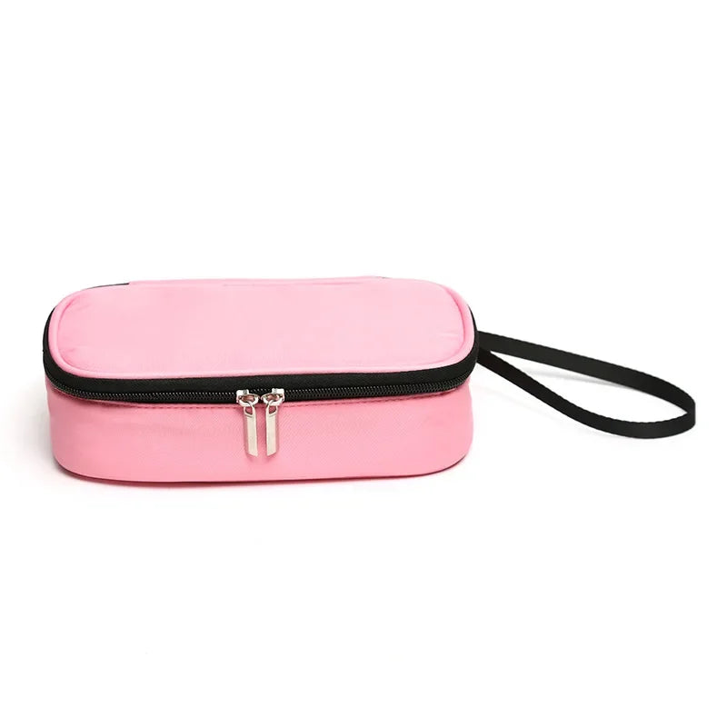 5-Color Insulin Cooling Bag Portable Diabetic Pill Protector (Pink)