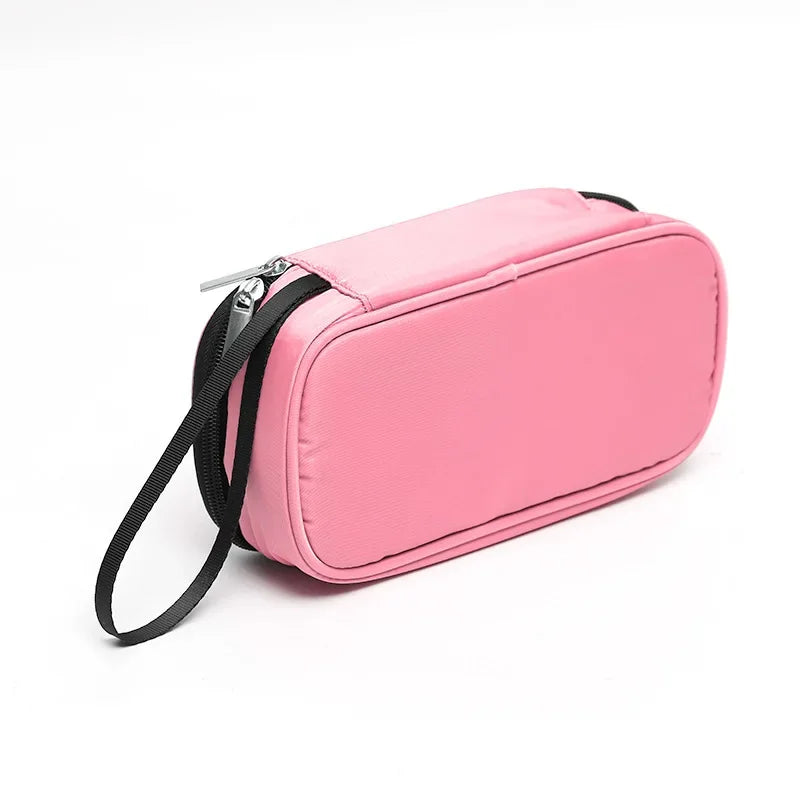 5-Color Insulin Cooling Bag Portable Diabetic Pill Protector (Pink)