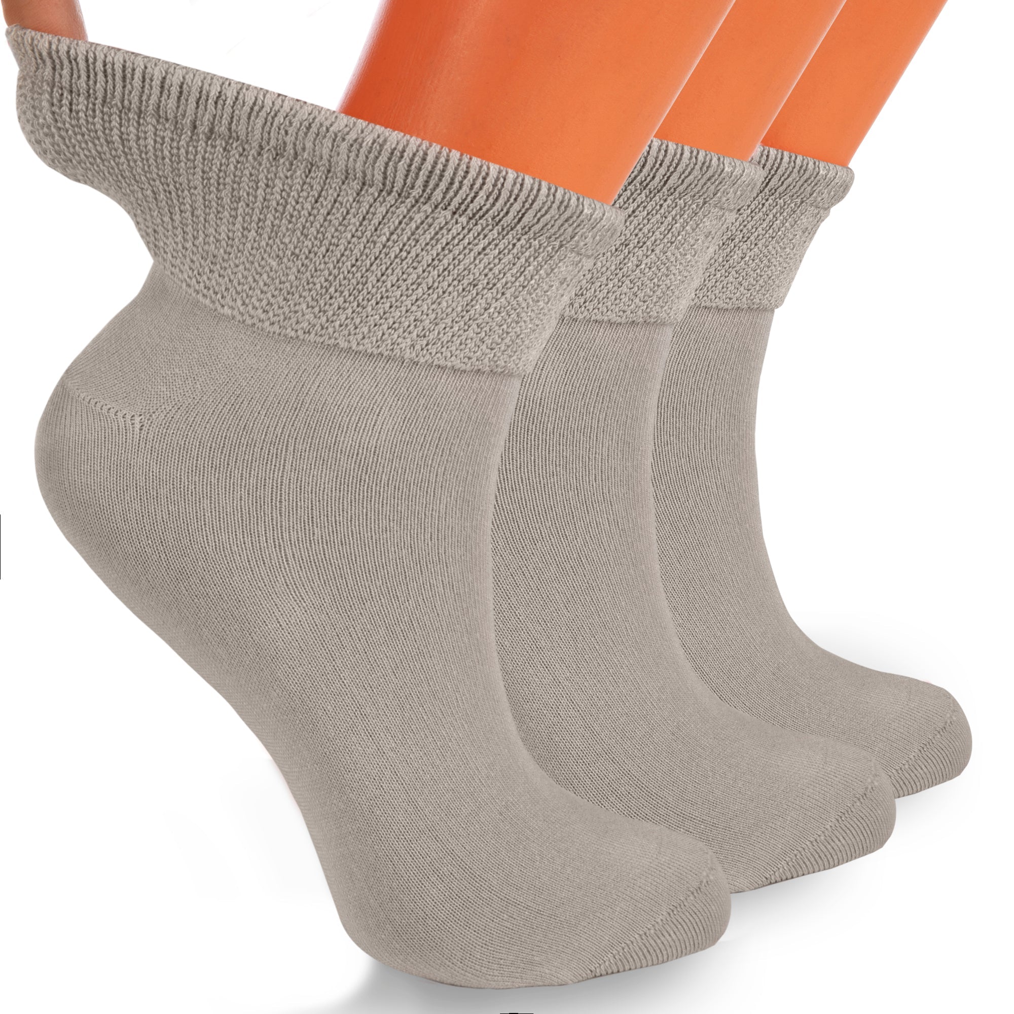 Non-Binding Diabetic Ankle Socks – 3 Pair Pack, Moisture-Wicking Cotton (Unisex for Men & Women)